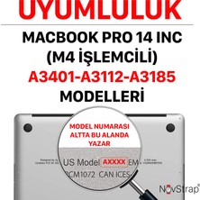 Novstrap Apple Macbook Pro 14 Inç M4/pro/max A3401 A3112 A3185 ile Uyumlu Kılıf Sert Parlak Koruma