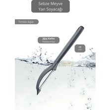 Jet’s Home Meyve Soyacağı Paslanmaz Sebze Soyacağı Yan Soyacak Çelik Siyah 17 cm