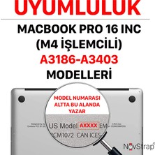 Novstrap Apple Macbook Pro 16 Inç M4/pro/max A3186 A3403 ile Uyumlu Kılıf Sert Parlak Koruma Kapak