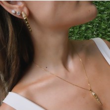 Vanessa Jewelry Accessories Yılan Model Zirkon Taş Kaplama Çelik Kolye