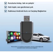 Schulzz Araç Içi 2in1 Android ve Apple Cihazlar Için Kablosuz Android Auto ve Carplay Adaptörü