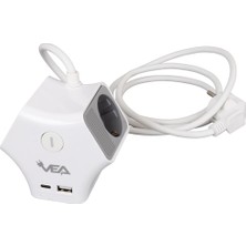 Vea 3'lü Usb+ Type-C Girişli Anahtarlı 1.5 Metre Grup Priz VE-G903YC (4764)