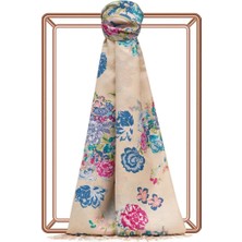 Ipekevi Desenli Ipek Şal - Yalı Bahçesi Desenli - Fildişi