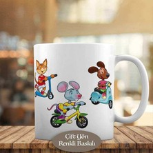 Asilmeydan Bisikletteki Fare ve Arkadaşları Baskılı Kupa Bardak Hediyelik-5