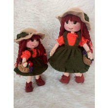 Anne Kız Çiftçi Bebekler Takımı Amigurumi Organik Oyuncak