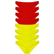 Miray Life 8 Adet Süper Eko Set Likralı Kadın Slip Külot Sarı Kırmızı - EMY6613-1365