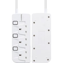 Yamatik 3'lü Ayrı Anahtarlı İngiliz Soket 2 Metre Termal Akım Korumalı Grup Priz (Made I - DSR9025-2960