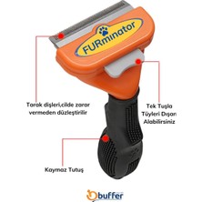 Furminator Uzun Tüylü Köpekler Için Kolay Tarama Fırçası Temizlenebilir Çelik Tarak T? - EMY5999-5055