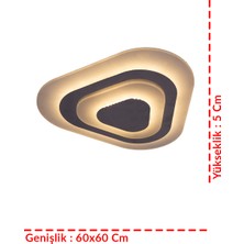 Eys Aydınlatma Geo Üçgen 2 Katlı Siyah Boyalı 3 Renkli Led Aydınlatmalı Plafonyer Avize