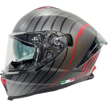 Sway Kask Sway Sw 865 Space Black Red Güneş Gözlüklü