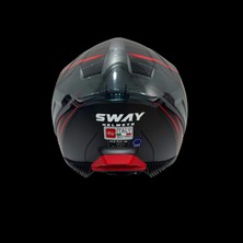 Sway Kask Sway Sw 865 Space Black Red Güneş Gözlüklü