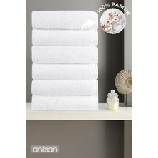 6'lı Beyaz Banyo Havlusu - 70x140 cm, 490 gr, %100Pamuk, Spa ve Otel Havlusu, Günlük Kullanıma Uygun