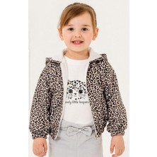 Butik Kız Çocuk Leopar Kedi Baskılı Alt Üst 3'lü Takım