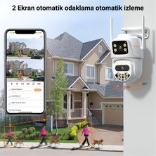 Avenir AV-S306 Wifi güvenlik kamerası 3Mp + 3 Mp Çift kamera ptz renkli gece görüş harekete duyarlı kayıt 256 gb sd kart desteği