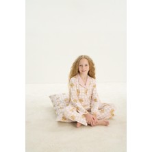 Zeyzey 8758 Kız Çocuk Önden Düğmeli Uzun Kol Pijama Takım