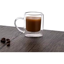 Çift Cidarlı Borosilikat Cam - Kahve - Bitki Çayı Kupası 200 Ml x 2 adet 1837