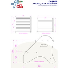 Hobi Mini Club Casper Ahşap Çocuk Merdiveni 3-8 Yaş Uyumlu Çocuk Merdiveni