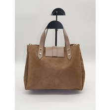 Blooms Bag Kapaklı Tokalı, Çıtçıtlı, Yavrulu Süet Deri Kadın Çantası