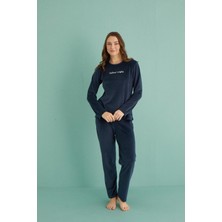 GD Goldoremi 13166-11 Kadın Ladies Night Kadife Uzun Kol Pijama Takım