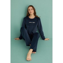 GD Goldoremi 13166-11 Kadın Ladies Night Kadife Uzun Kol Pijama Takım