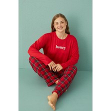 GD Goldoremi 50802-2 Büyük Beden Kadın Honey Milan Kumaş Pijama Takım