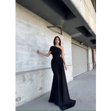 Sindi Moda Ewo Kuyruklu Tek Omuz Abiye