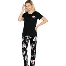 Alperi 78-49 Kadın Çiçek Desenli Kısa Kol Pijama Takım