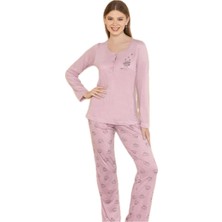 Alperi 790-06 Kadın Yuvarlak Yaka Uzun Kol Pijama Takım