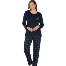 Alperi 790-06 Kadın Yuvarlak Yaka Uzun Kol Pijama Takım