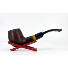 Dapper Half Bent Apple Briar (Gül Kökü) 9 mm Filtreli El Yapımı Pipo - Kahverengi 1743