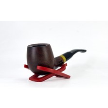 Dapper Half Bent Apple Briar (Gül Kökü) 9 mm Filtreli El Yapımı Pipo - Kahverengi 1743