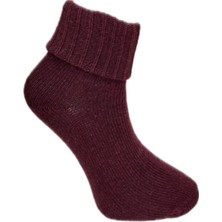 Look Socks Kadın Bordo Renk Tekli Yün Çorap