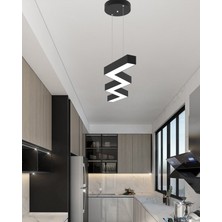 Hegza Lighting Sega (Siyah Kasa, Beyaz Işık) Ledli Modern Sarkıt LED Avize