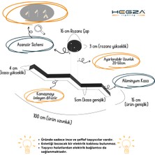 Hegza Lighting Sega (Siyah Kasa, Beyaz Işık) Ledli Modern Sarkıt LED Avize