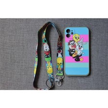 Lucek Cases iPhone 11 Uyumlu Looney Tunes Tasarım Tuşları Renkli Telefon Boyun Askılı Kapak