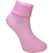 Look Socks Kadın Pembe Renk Tekli Yün Çorap