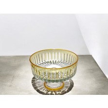 Paşabahçe Kristal Gold Detay Bal Rengi Kesme Kase 25CM
