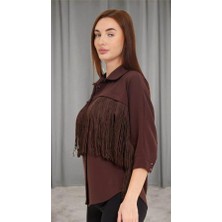 Favori Tekstil Püsküllü Denim Tasarım Ceket