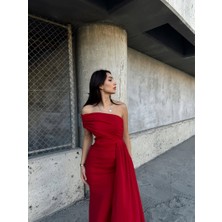 Sindi Moda Ewo Kuyruklu Tek Omuz Abiye