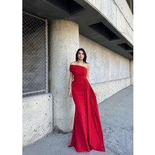Sindi Moda Ewo Kuyruklu Tek Omuz Abiye