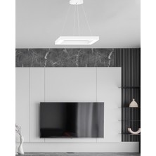 Hegza Lighting Quattro (Beyaz Kasa, Beyaz Işık) Ledli Modern Sarkıt LED Avize