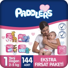 Paddlers Bebek Bezi 1 Numara Newborn 144 Adet (2-5 Kg) Ekstra Fırsat Paketi