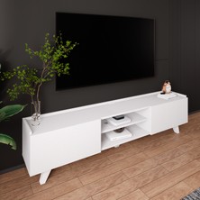 Life Deco Tv Ünitesi Beyaz Kapaklı Ayaklı LD-2001-BA