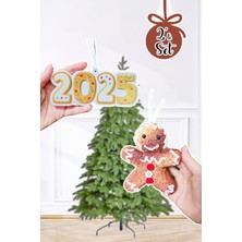 Pekshop Yılbaşı Ağaç Süsleme Seti Gerçekçi Kurabiye Adam Ve 2025 Kurabiye Yılbaşı Ağaç Süsü 2li Set