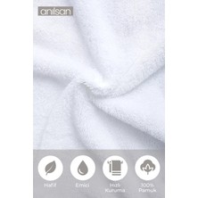 2'li Greek Beyaz Banyo Havlusu - 70x140 cm, 490 gr, %100Pamuk, Spa ve Otel Havlusu, Günlük Kullanıma Uygun