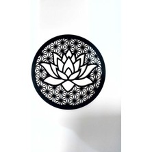 Öykü Dekor Ahşap Dekoratif Ev Dekorasyonu Lotus Çiçeği Duvar Süsü 40CM.