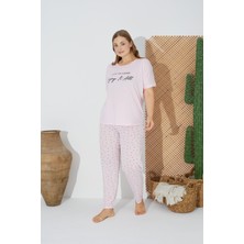 Estiva 24073 Büyük Beden Kadın Kısa Kol Pijama Takım