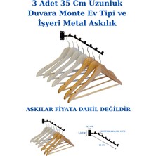 3 Adet 35 cm Boncuklu Ev ve Işyeri Için Uygun Duvara Monte Metal Askılık