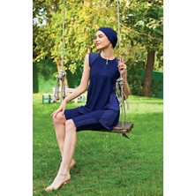 Ruko Maio 2428-4 Puantiyeli 0 Kol Lycra (Su Itici ve Çabuk Kuruyan) Kumaş Tesettür Mayo