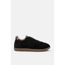 Mina Siyah Süet Hakiki Deri Kadın Sneaker
